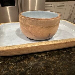 Zodax Seychelles Mango small platter and dip bowl